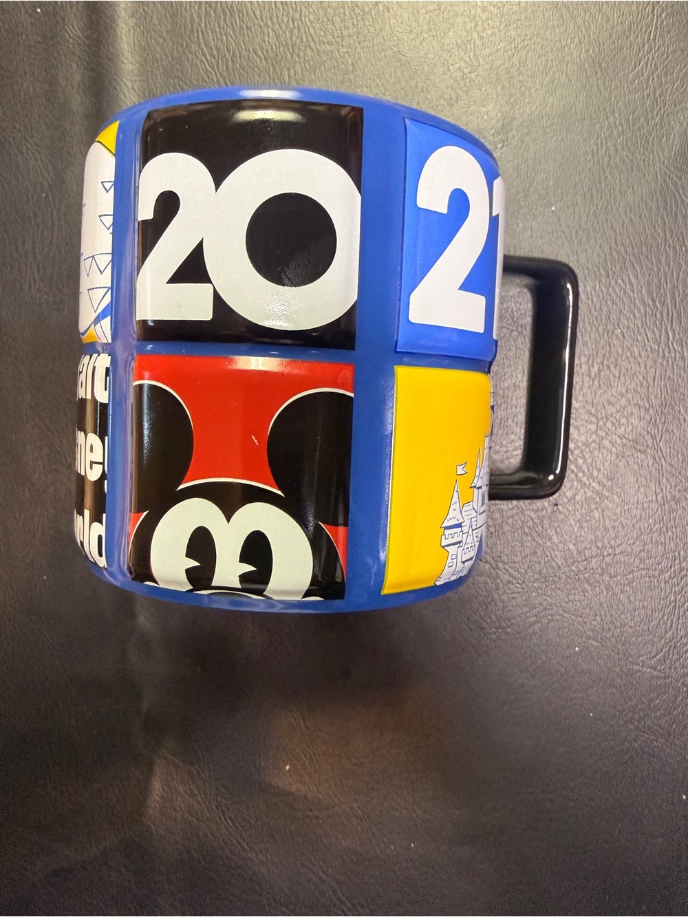 Walt Disney World 2021 Mickey Minnie Goofy Color Block Coffee Mug